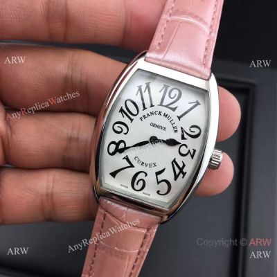 High Quality Franck Muller-FM Curvex Pink Leather Watch Best Replica